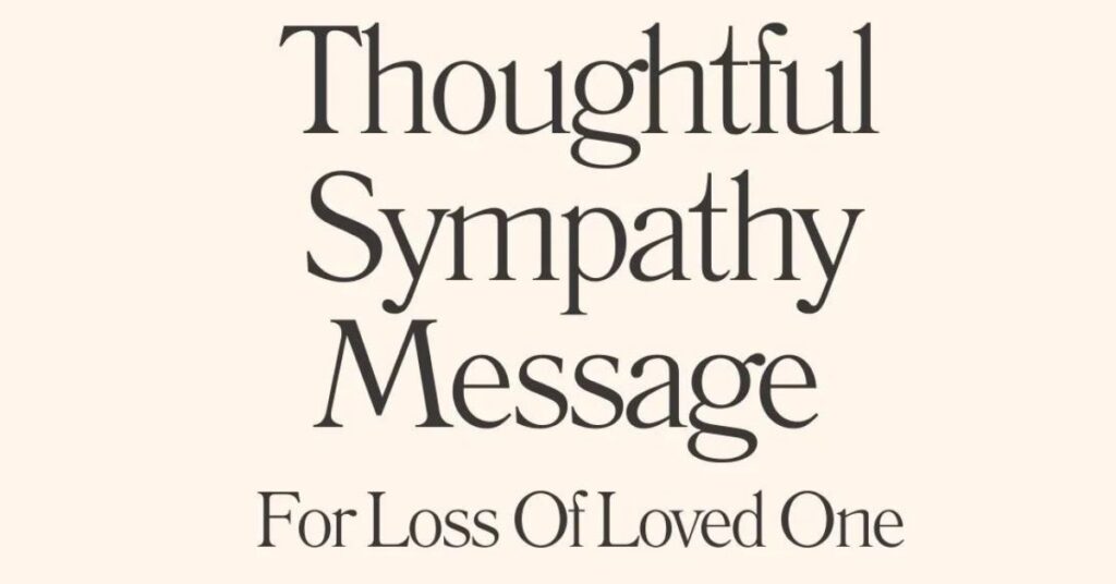 Sympathy Message