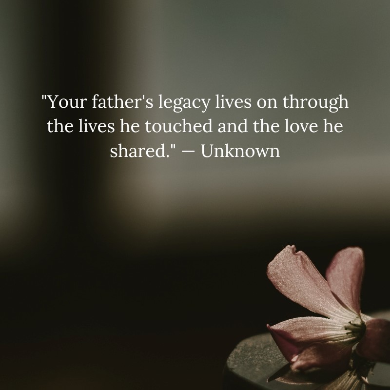 Express your deepest sympathies to someone grieving the loss of their father with meaningful words.